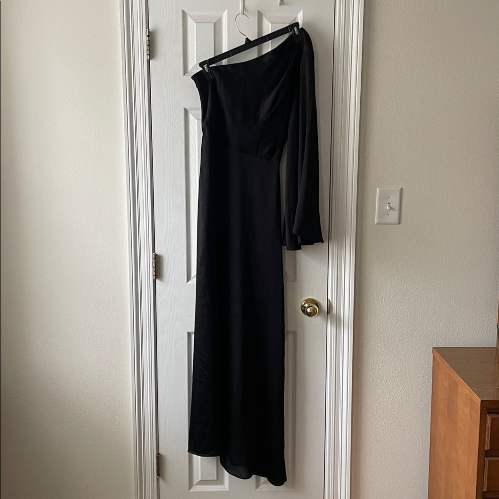 Sachin & Babi Keely Black One Shoulder Gown Dress size 6 - Picture 6 of 17